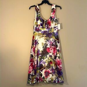 NTW Semi Sheer Sleeveless Floral Dress - Size 12